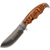 Browning 0487 Skinner Fixed Blade Knife Brown Finger Grooved Handles