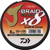 Daiwa JBGD8U8D J-Braid Grand Line 8/150 DG
