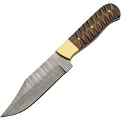 Damascus 1374 Walnut Ridge Skinner Damascus Fixed Blade Knife Walnut Handles