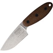 ESEE SENCILLO Sencillo A2 Stonewash Fixed Blade Knife Brown Handles