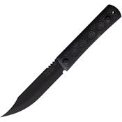 Jason Perry 206BLK Bushcraft Black Powder Coated Fixed Blade Knife Black Handles