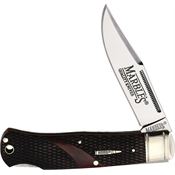 Marbles 677 Clip Point Lockback Knife Brown Checkered Bone Handles