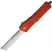 Microtech 219R10ORS Auto Stonewashed Combat Hellhound Razor Knife Orange Handles