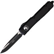 Microtech 1211T Auto Ultratech Black/Satin Single Edge OTF Knife Black Handles