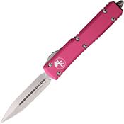 Microtech 12210PK Auto Ultratech Stonewashed Double Edge OTF Knife Pink Handles