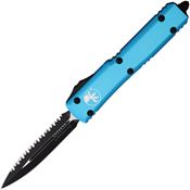 Microtech 1223TQ Auto Ultratech Serrated Double Edge OTF Knife Turquoise Handles