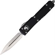 Microtech 1224 Auto Ultratech Satin Double Edge OTF Knife Black Handles