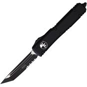 Microtech 1232T Auto Ultratech Part Serrated Tanto OTF Knife Black Handles