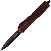 Microtech 2061DLCTR Auto Makora Black DLC Double Edge OTF Knife Red Handles