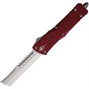 Microtech 219R10MRS Auto Stonewashed Combat Hellhound Razor Knife Merlot Handles