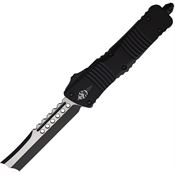 Microtech 219R1TS Auto Stonewashed Combat Hellhound Razor Knife Black Handles