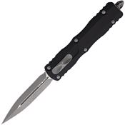 Microtech 22710AP Auto Dirac Delta Apocalyptic Double Edge OTF Knife Black Handles