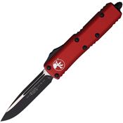 Microtech 2311RD Auto UTX-85 Black/Satin Single Edge OTF Knife Red Handles
