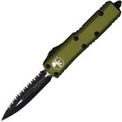 Microtech 2323OD Auto UTX-85 Serrated Double Edge OTF Knife OD Green Handles