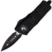 Microtech 2381T Auto Mini Troodon Double Edge Black/Satin OTF Knife Black Handles