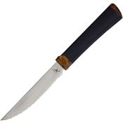 Ontario 2555SEC Agilite Steak 2nd Satin Serrated Fixed Blade Knife Agilite Black Handles