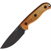 Ontario 8664TC TAK 2 Fixed Black Fixed Blade Knife Honeywood Handles