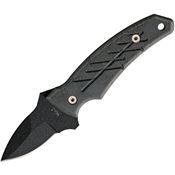 Ontario 8743 Nona Grey Fixed Blade Knife Black and Blue Handles