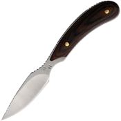 Outdoor Edge DTC2 Dark Timber Caper Satin Fixed Blade Knife Walnut Handles