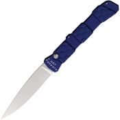 Piranha P21B Auto 21 Button Lock Mirror Knife Blue Handles