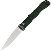 Piranha P21G Auto 21 Button Lock Mirror Knife Green Handles