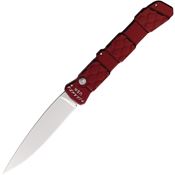 Piranha P21R Auto 21 Button Lock Mirror Knife Red Handles