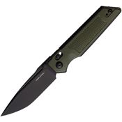 Real Steel 7712G Sacra TAC Black Folding Knife OD Green Handles