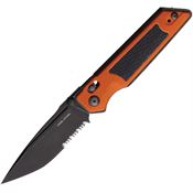 Real Steel 7713OB Sacra TAC Black Folding Knife Orange Handles