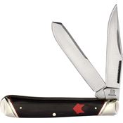 Rough Rider 2292 Red Fox Trapper Knife Black/Red Micarta Handles