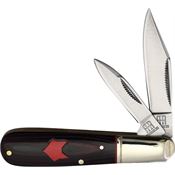 Rough Rider 2294 Red Fox Barlow Satin Folding Knife Black/Red Handles