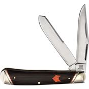 Rough Rider 2300 Desert Fox Trapper Knife Black/Orange Micatra Handles