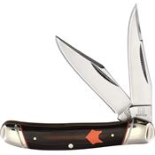 Rough Rider 2304 Desert Fox Copperhead Satin Folding Knife Black/Orange Handles