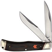 Rough Rider 2305 Desert Fox Jumbo Trapper Knife Black/Orange Micatra Handles