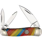 Rough Rider 2468 Lollipop Series Swayback Finish Knife Multicolor Handles