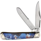 Rough Rider 2608 Christmas 2023 Trapper Knife Lenticular Handles