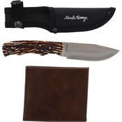 Schrade P1200445 UH Fixed Blade/Wallet Combo Satin Fixed Blade Knife Staglon Handles