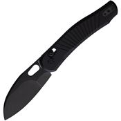 Vosteed A1001 Morel Crossbar Lock Black Folding Knife Black Handles