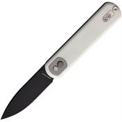 Vosteed CGS01 Corgi Treklock Black Folding Knife White Handles