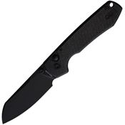 Vosteed RCVPMCK Raccoon Black Stonewash Cleaver Button Lock Knife Black Handles