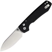Vosteed RCSVM2 Raccoon Drop Point Button Lock Knife Black Handles
