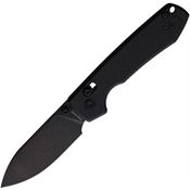 Vosteed RCCBVPMH VOSRCCBVPMH Raccoon Crossbar Lock Black Folding Knife Black Handles