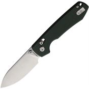 Vosteed RCCBVTMN Raccoon Crossbar Lock Satin Folding Knife Green Handles