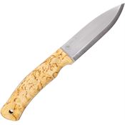 Casstrom 14104 No.10 Forest Satin Fixed Blade Knife Curly Birch Handles