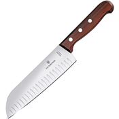 Victorinox 6852017X2 Santoku Knife 7" Satin Fixed Blade Knife Rosewood Handles
