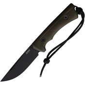 Acta Non Verba P200047 P200 Black Fixed Blade Knife Green Handles