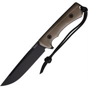 Acta Non Verba P300056 P300 Black Fixed Blade Knife Coyote Brown Handles