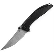 Kansept 1056A5 Baku Damascus Linerlock Knife Black Handles