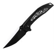 Kansept 1056A6 Baku Knife Black and White Carbon Fiber Handles