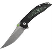 Kansept 1056A7 Baku Knife Black and Grn Carbon Fiber Handles