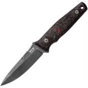 MKM-Maniago TPFDCFDRD TPF Defense FAT Black Stonewash Fixed Blade Knife Carbon Red Handles